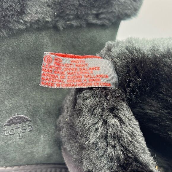 Totes Suede Fur Lining Chunky Heel Ankle Boots - Picture 5 of 7